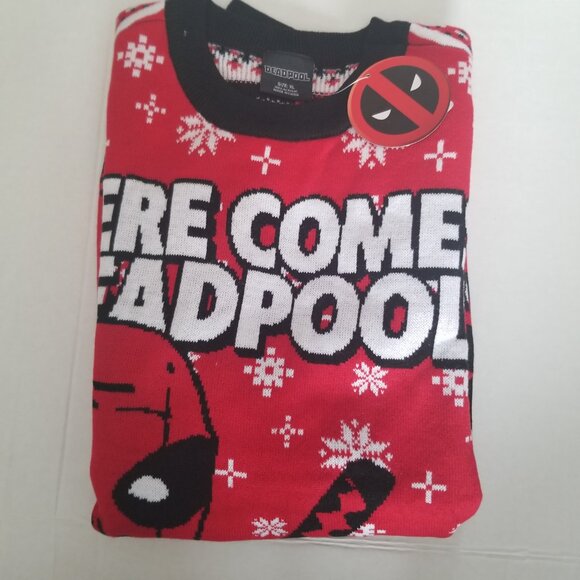Christmas Holiday Ugly Sweater - Marvel Deadpool - Picture 6 of 9